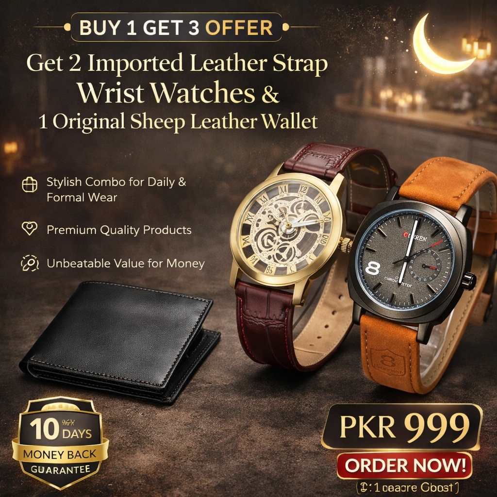 Leather Strap Watch Duo | Buy 1 Get 2 Free – Emani Store